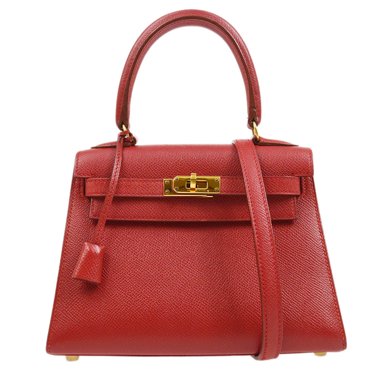 HERMES * 1999 Mini Kelly 20 SELLIER Rouge Vif Courchevel