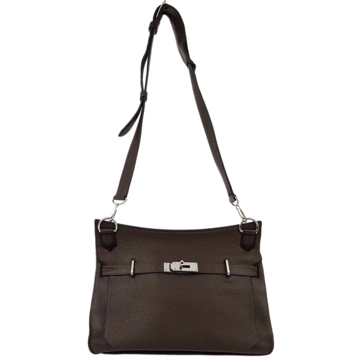 Hermes 2009 Brown Taurillon Clemence Jypsiere 34 Shoulder Bag